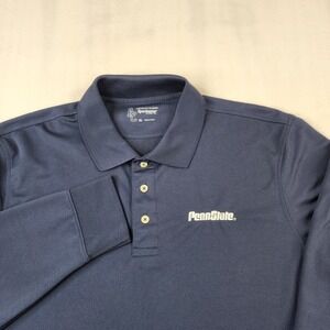 Penn State Nittany Lions Blue Performance Polo Shirt Men Size XL Long Sleev Logo